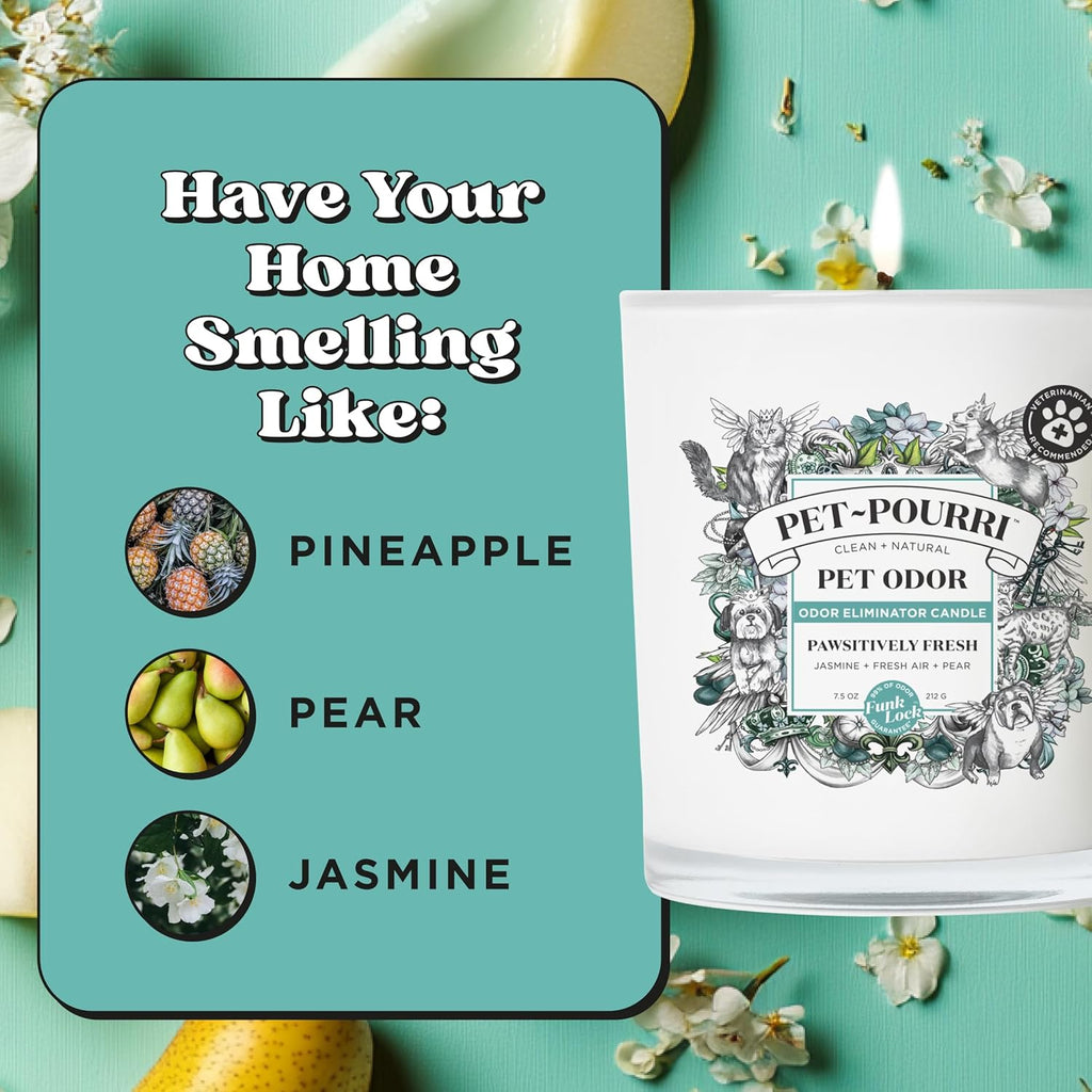 Pet-Pourri Pawsitively Fresh Pet Odor Deodorizer Candle, 7.5 Oz
