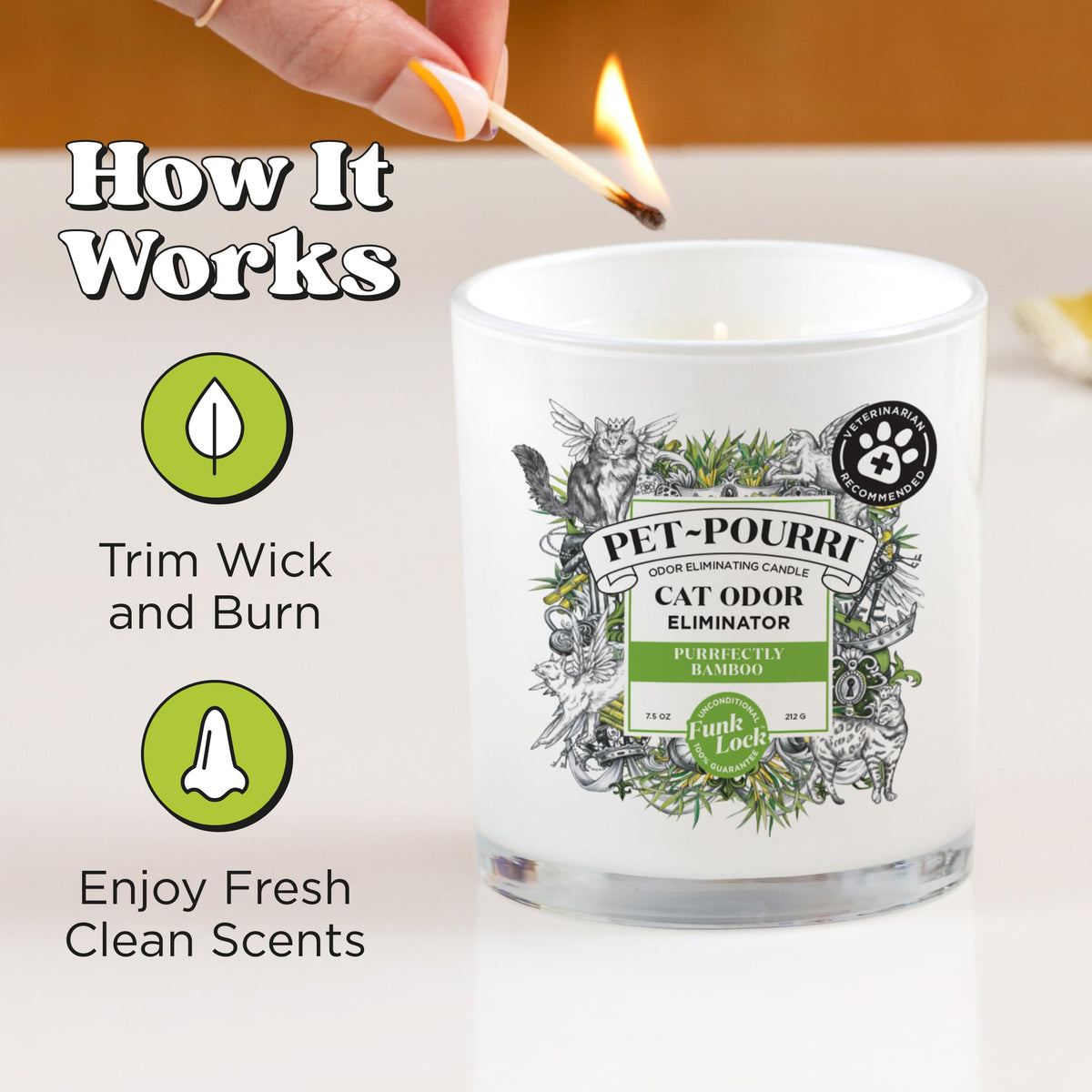 Pet-Pourri Pawsitively Fresh Pet Odor Deodorizer Candle, 7.5 Oz