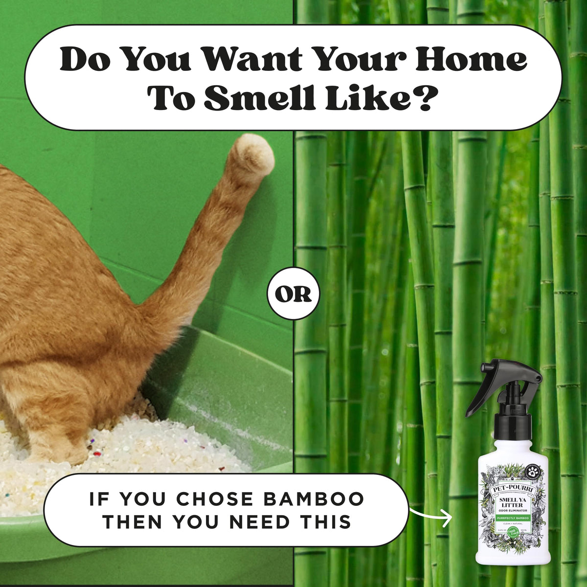 Pet-Pourri Smell Ya Litter Cat Litter Deodorizer Spray, Bamboo 10 Ml