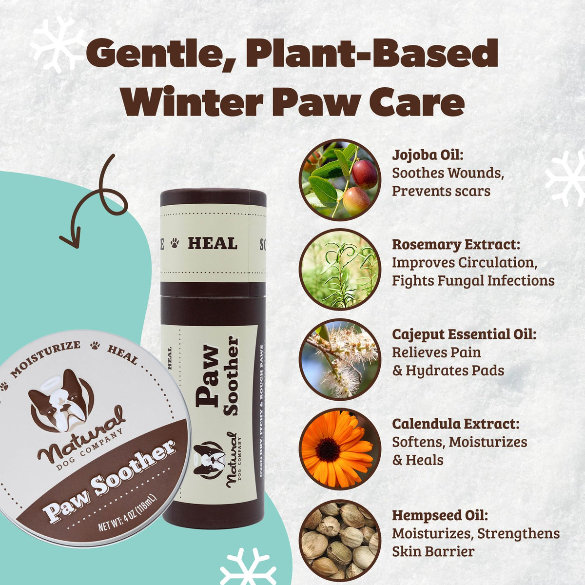 Natural Dog Company PawTection Dog Paw Wax – 0.15 oz Stick