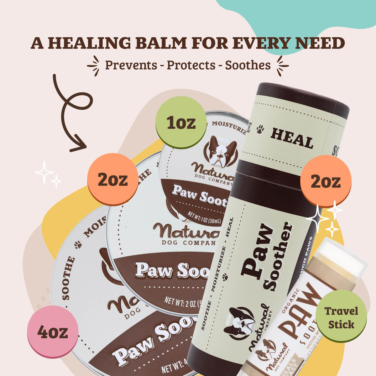 Natural Dog Company PawTection Dog Paw Wax – 0.15 oz Stick