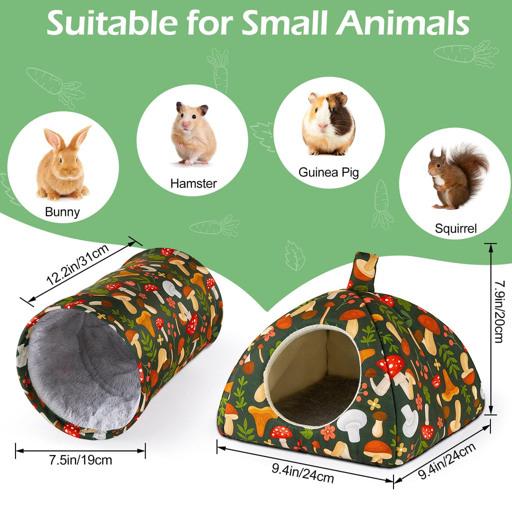 Bienbee Guinea Pig Hideout, 2 Piece Washable Set for Small Animals Small