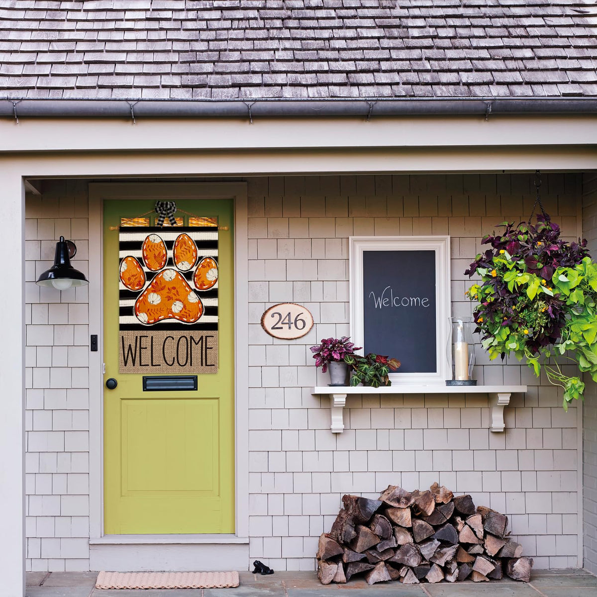 AVOIN colorlife Paw Print Fall Garden Flag 12x18 Inch Outside