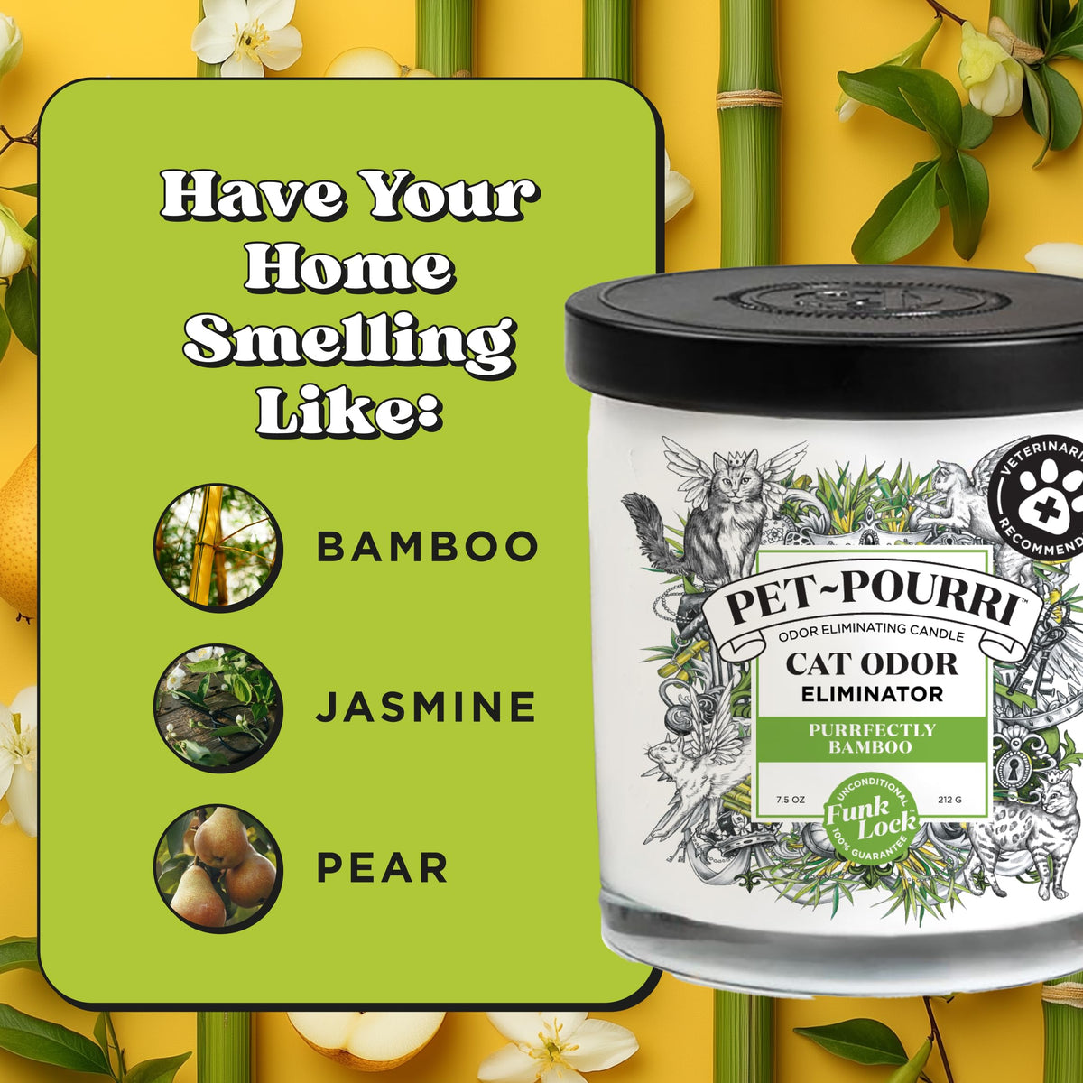 Pet-Pourri Pawsitively Fresh Pet Odor Deodorizer Candle, 7.5 Oz