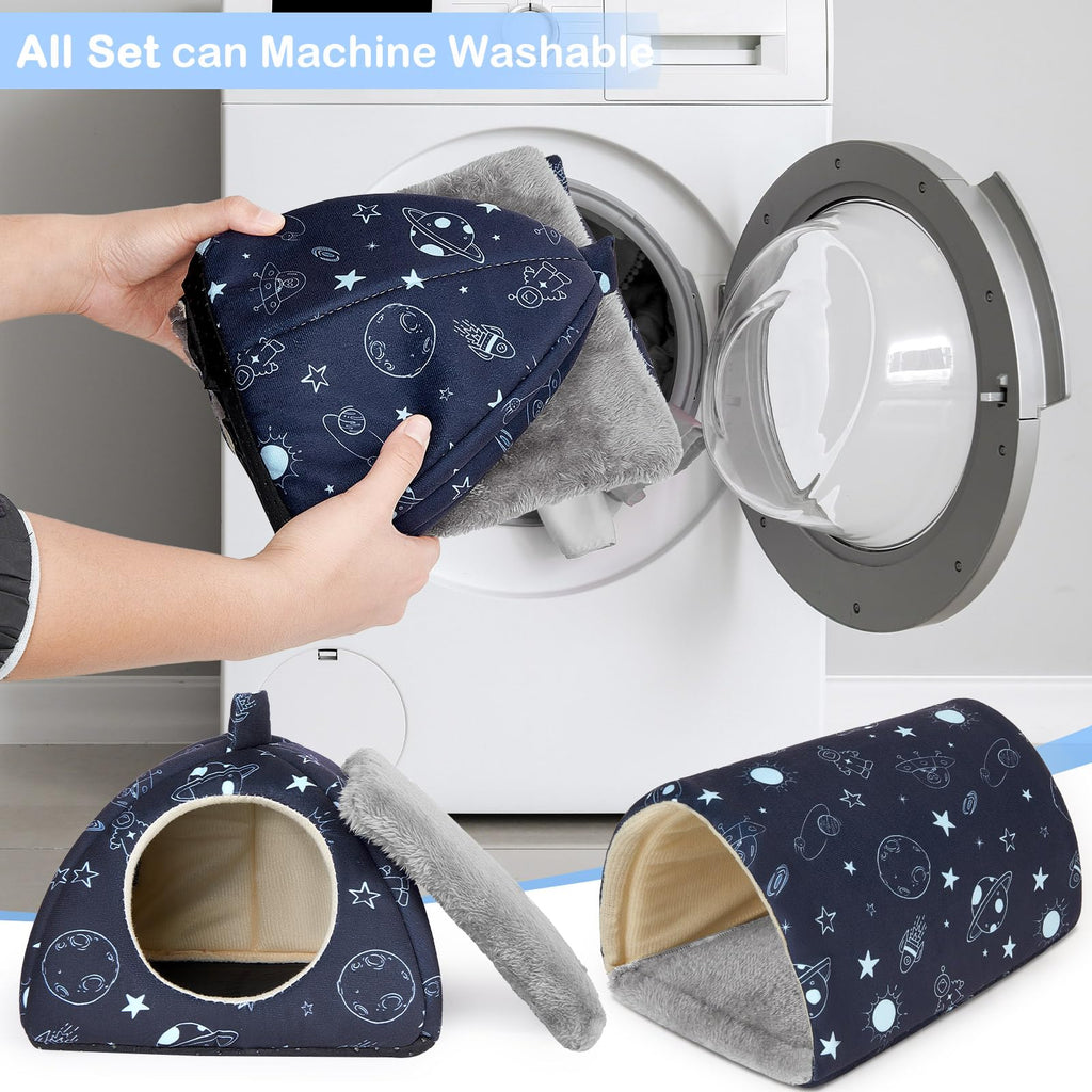 Bienbee Guinea Pig Hideout, 2 Piece Washable Set for Small Animals Small