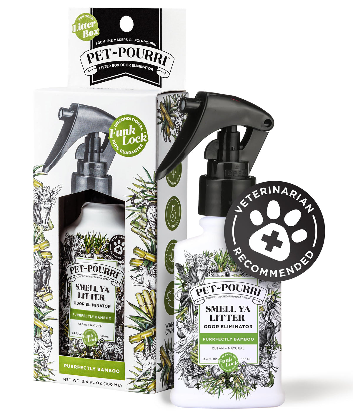 Pet-Pourri Smell Ya Litter Cat Litter Deodorizer Spray, Bamboo 10 Ml