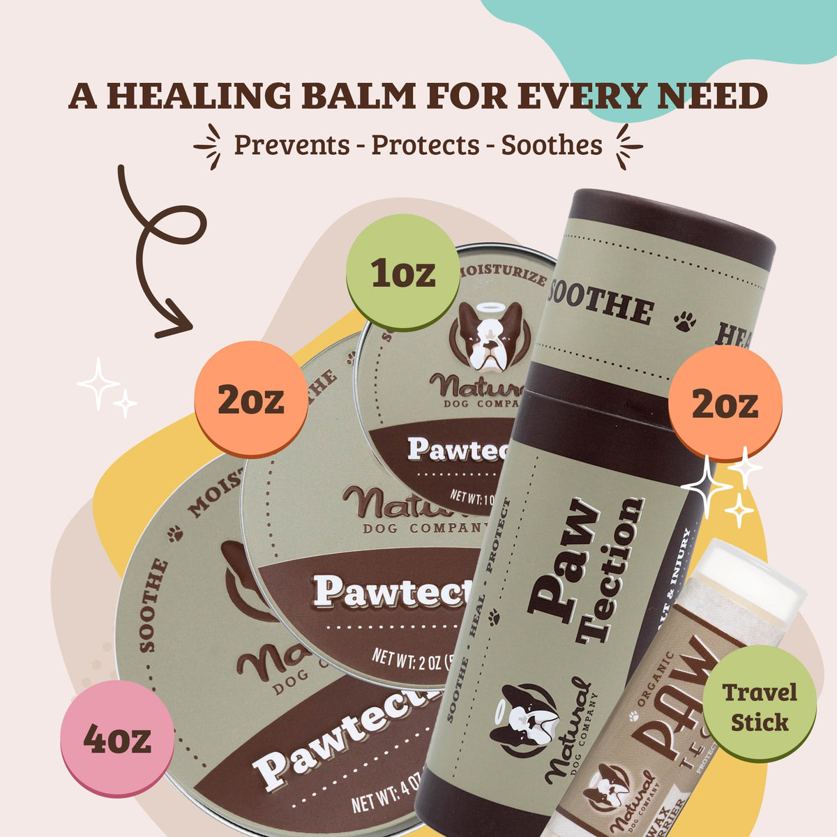 Natural Dog Company PawTection Dog Paw Wax – 0.15 oz Stick