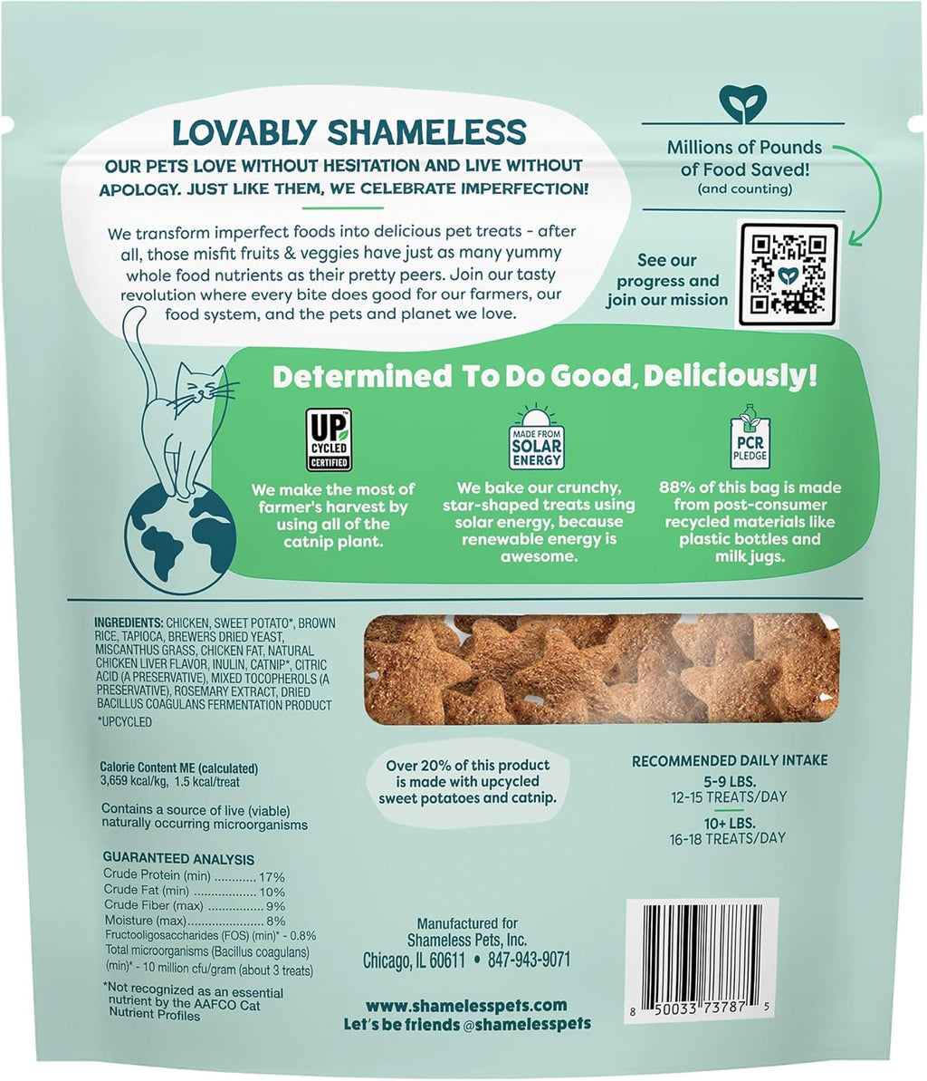 Shameless Pets Crunchy inCat Treats - Kitty Treats for Cats with Skin & Coat Support, Natural Ingredients Kitten Treats with Real Salmon, Healthy Flavored Feline Snacks - Yam Good Salmon, 1-Pk