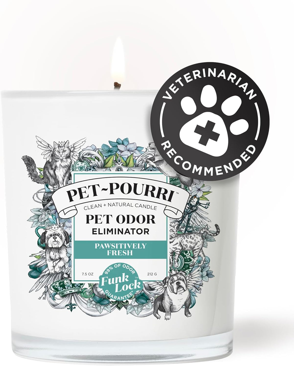 Pet-Pourri Pawsitively Fresh Pet Odor Deodorizer Candle, 7.5 Oz