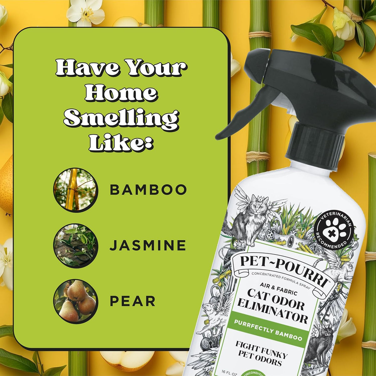 Pet-Pourri Smell Ya Litter Cat Litter Deodorizer Spray, Bamboo 10 Ml