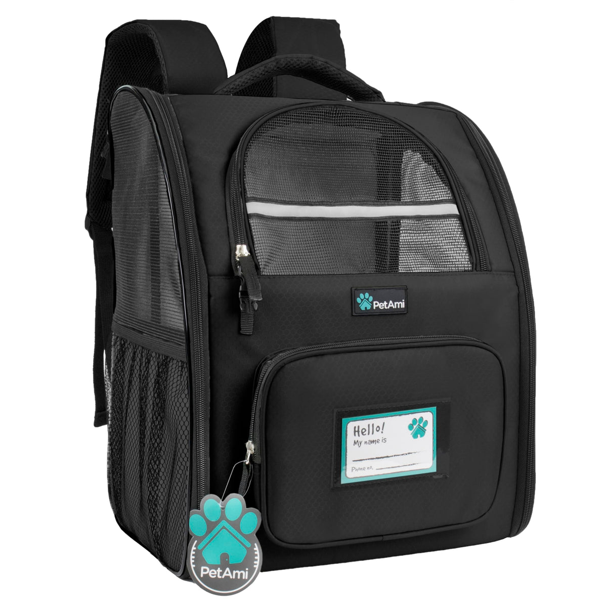 PetAmi Dog Backpack Carrier Airline Approved Cat Pet Puppy Bag, Grey