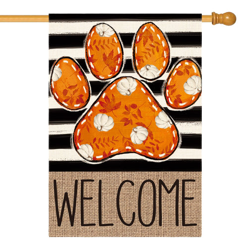 AVOIN colorlife Paw Print Fall Garden Flag 12x18 Inch Outside