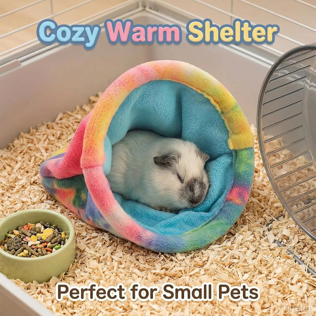 RAINFLOW Cute Guinea Pig Snuggle Sack - Fleece Small Animal Sleep Bag, Pink