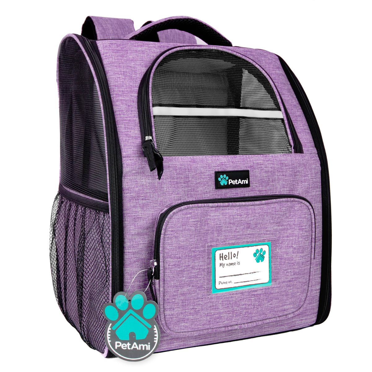 PetAmi Dog Backpack Carrier Airline Approved Cat Pet Puppy Bag, Grey