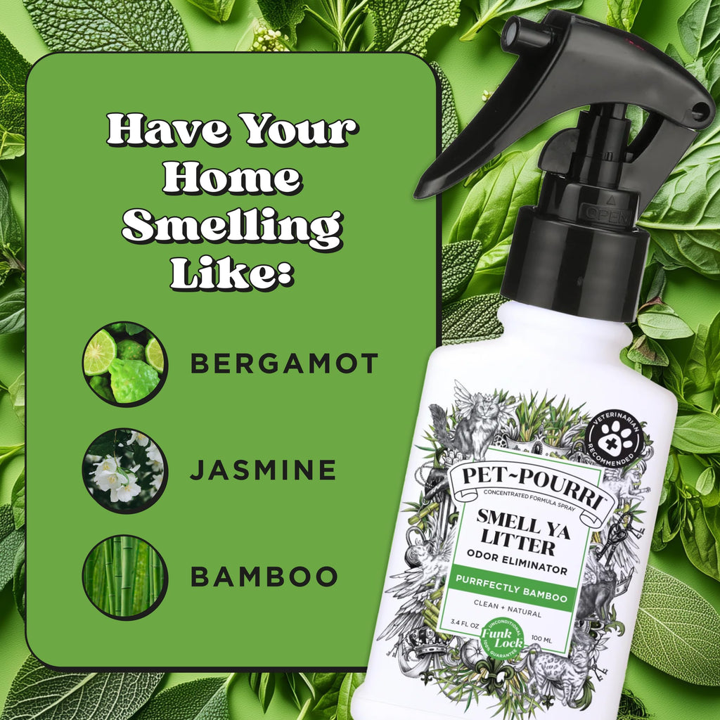 Pet-Pourri Smell Ya Litter Cat Litter Deodorizer Spray, Bamboo 10 Ml