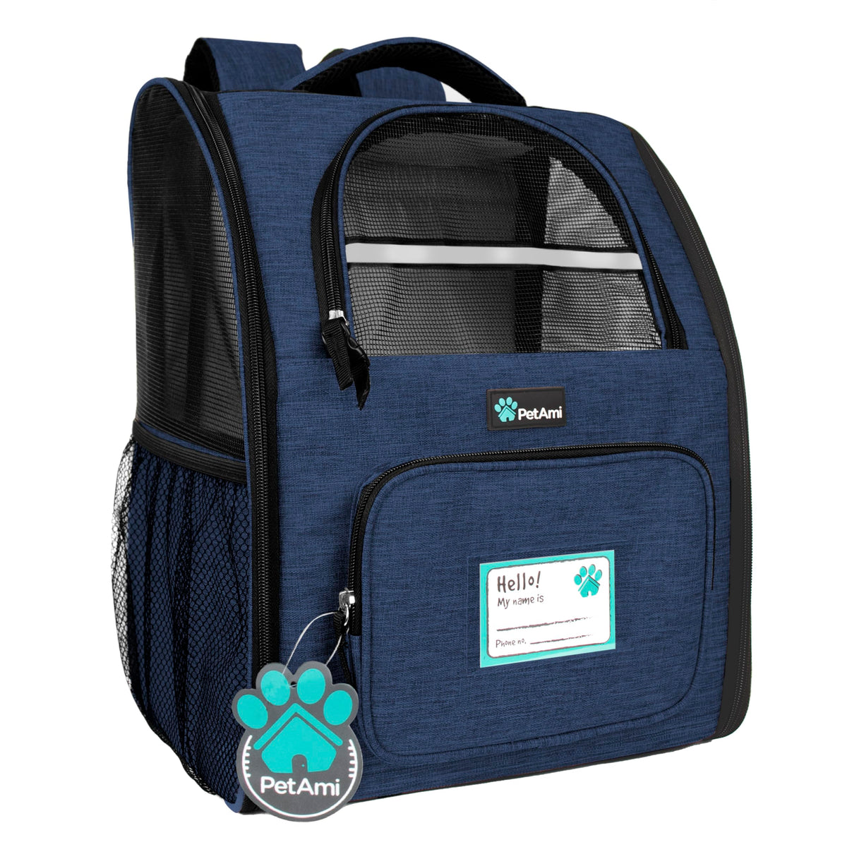 PetAmi Dog Backpack Carrier Airline Approved Cat Pet Puppy Bag, Grey