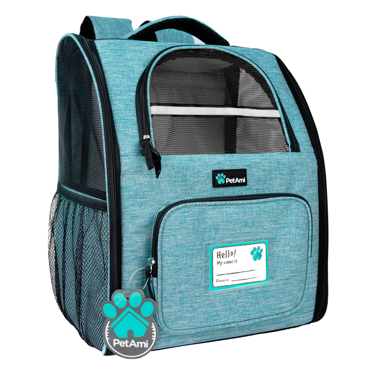 PetAmi Dog Backpack Carrier Airline Approved Cat Pet Puppy Bag, Grey