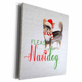 3dRose Long Haired Chihuahua Fleas Navidog Funny Holiday Pet... - Museum Grade Canvas Wrap (cw_299917)