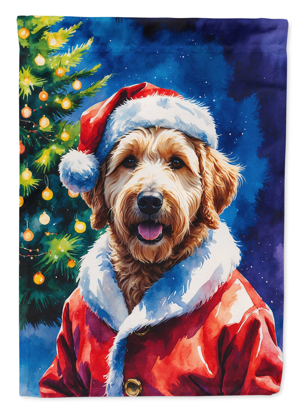 Labradoodle Christmas Garden Flag