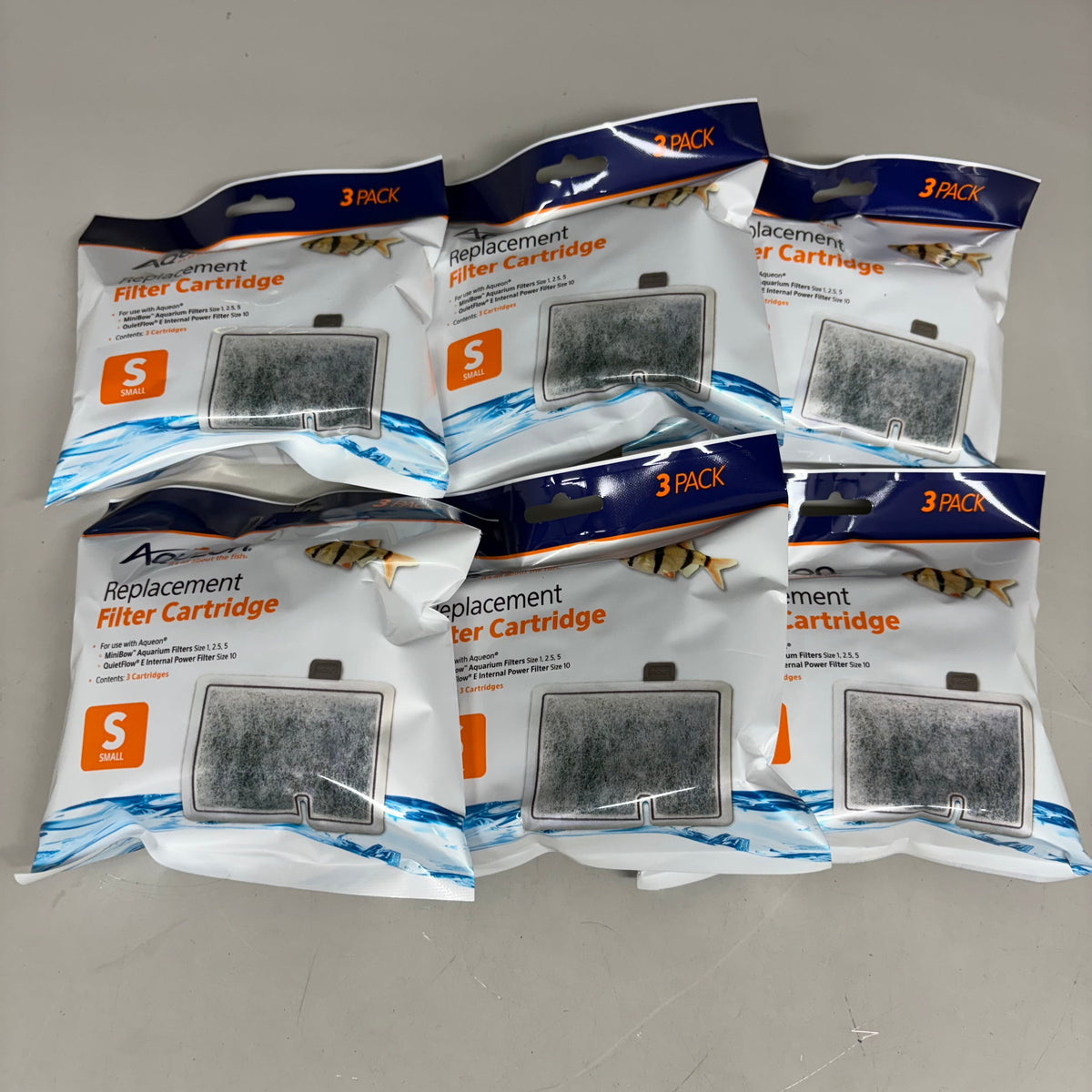 AQUEON (18 PACK) Replacement Filter Cartridges Size Small For Fish Tanks
