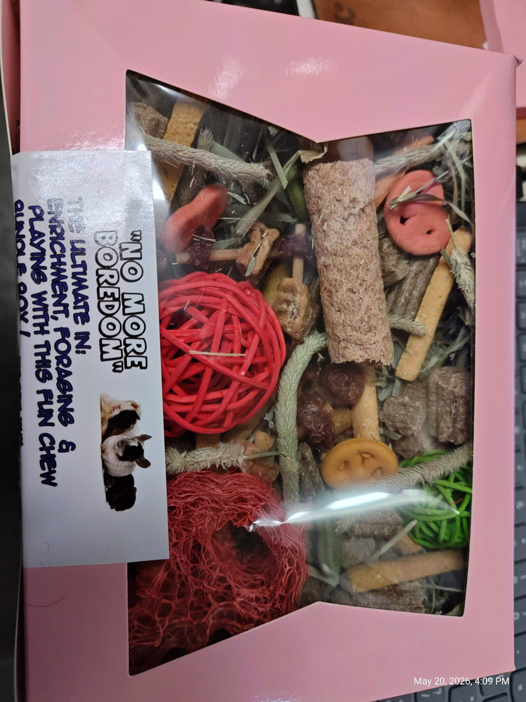 Fun ,Forage & Chew "No More Boredom" Box - Chinchillas, Guinea Pigs, Rabbits