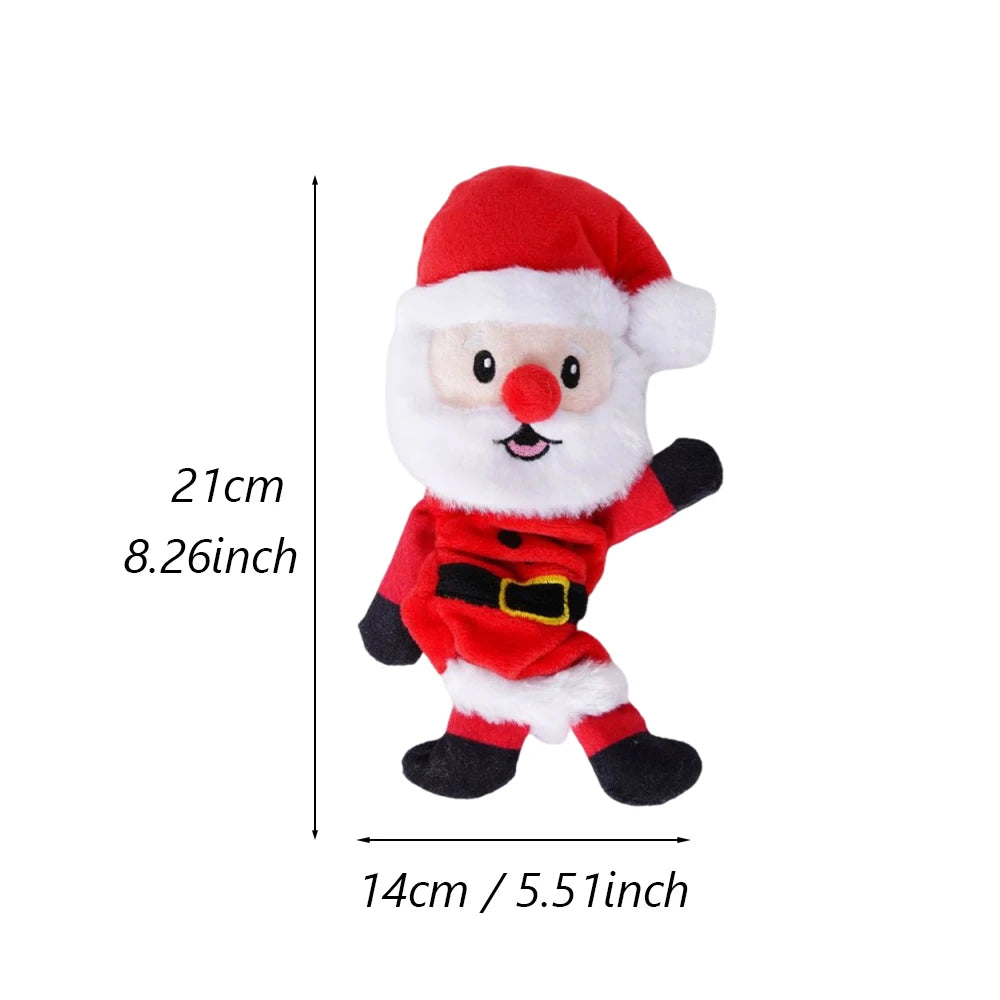 Christmas Plush Squeaky Dog Toy – Santa, Elf, Elk & Snowman