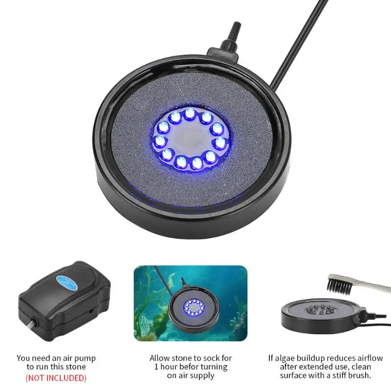 USB LED Aquarium Air Stone Diffuser – Air Pump Required