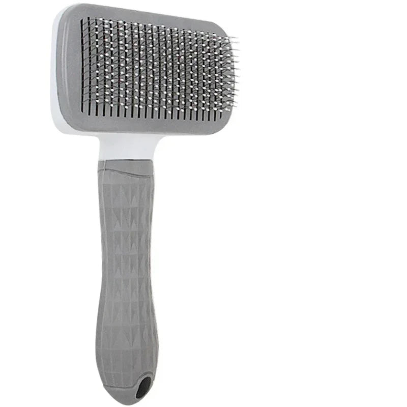 Self-Cleaning Slicker Brush for Dogs & Cats – Gray