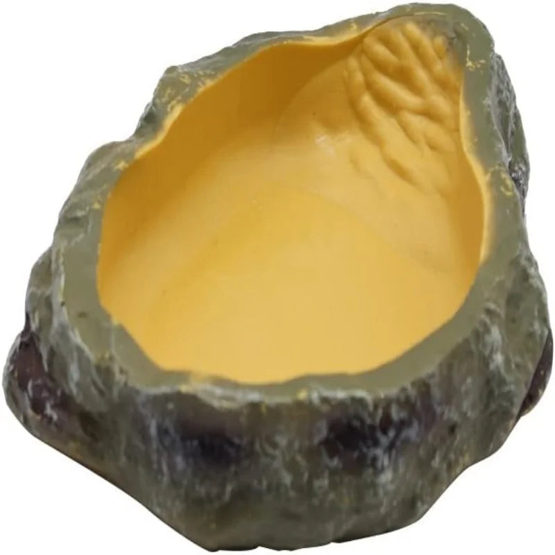 Rock-Style Resin Food & Water Bowl for Reptiles