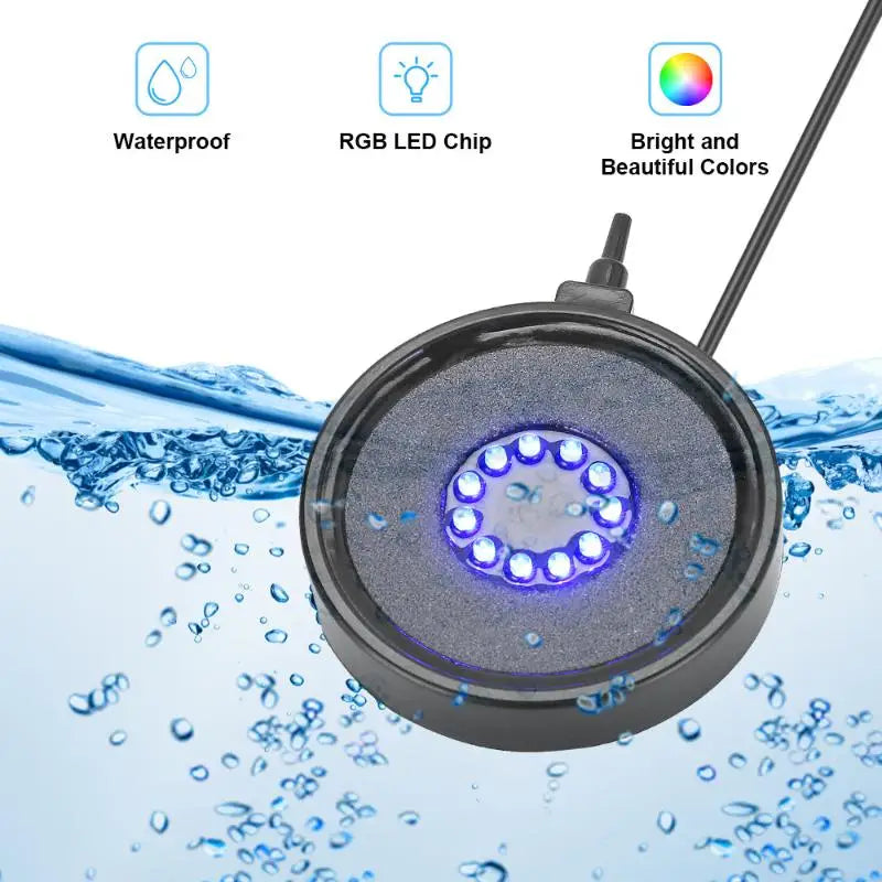 USB LED Aquarium Air Stone Diffuser – Air Pump Required