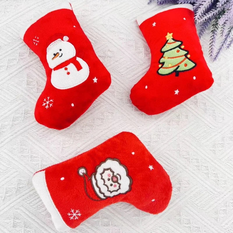 Christmas Stocking Plush Squeaky Dog Toy