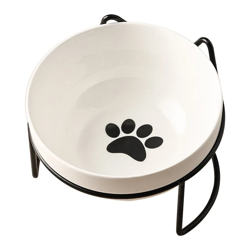 Ceramic Cat Bowl Cat Food Bowl Dog Bowl Drinking Water Bowl Food Bowl Cervical  Protection Pet Supplies Ceramic Double  Cat Bowl