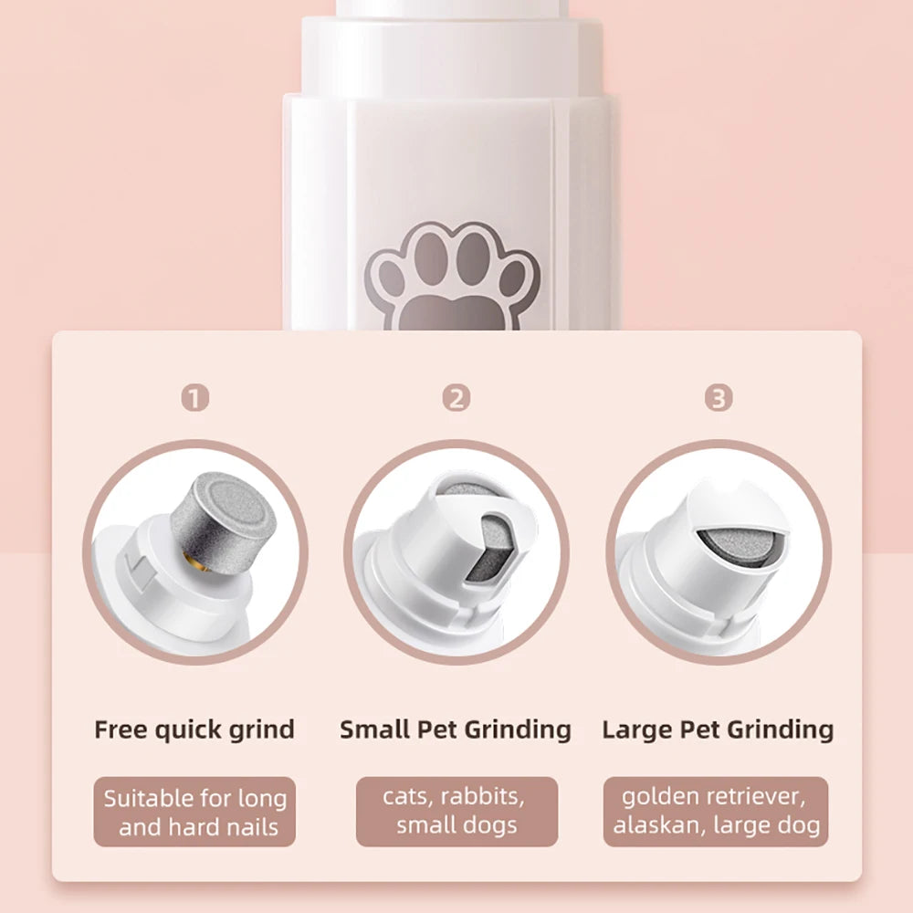 USB Rechargeable Dog Nail Grinder with LED Light