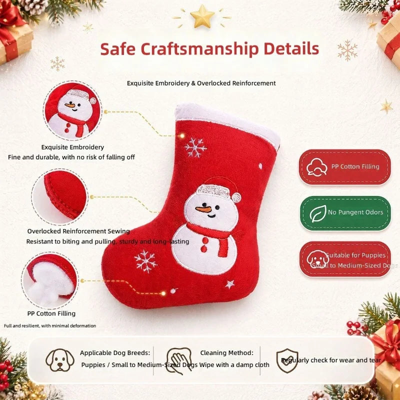 Christmas Stocking Plush Squeaky Dog Toy