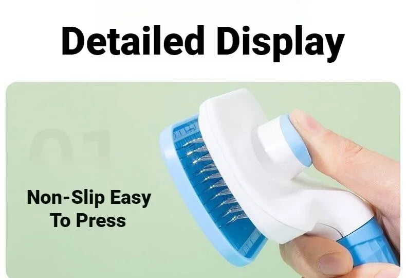 Self-Cleaning Slicker Brush for Dogs & Cats – Gray