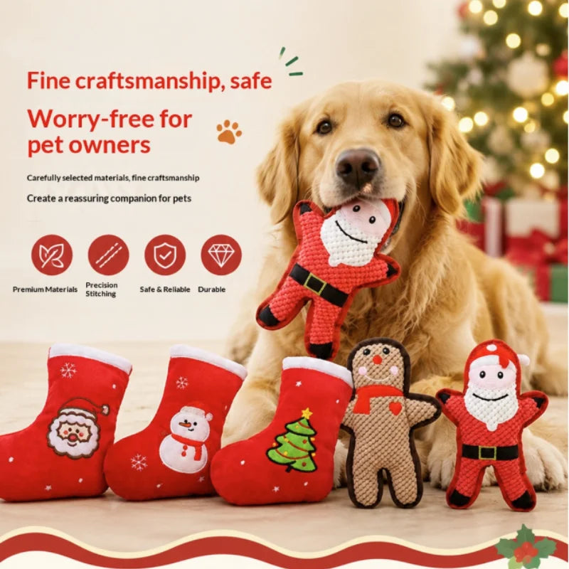 Christmas Stocking Plush Squeaky Dog Toy