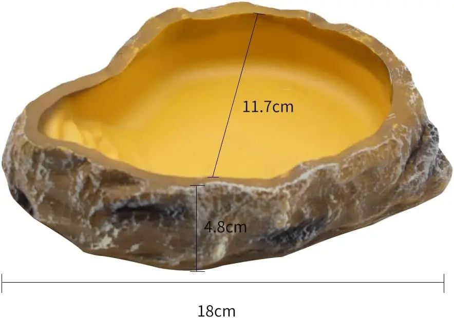 Rock-Style Resin Food & Water Bowl for Reptiles
