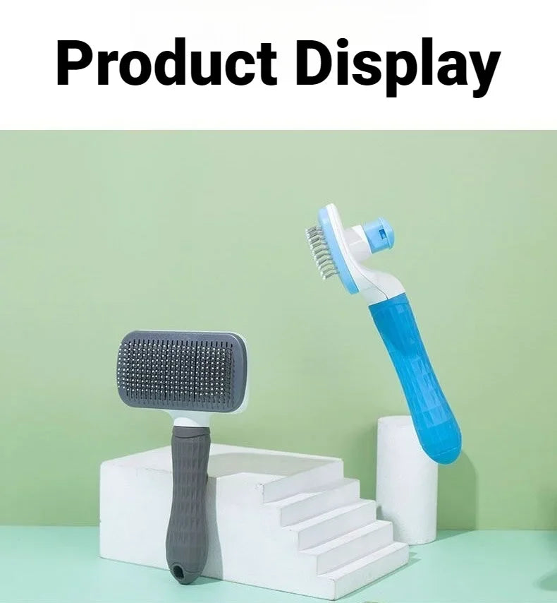 Self-Cleaning Slicker Brush for Dogs & Cats – Gray