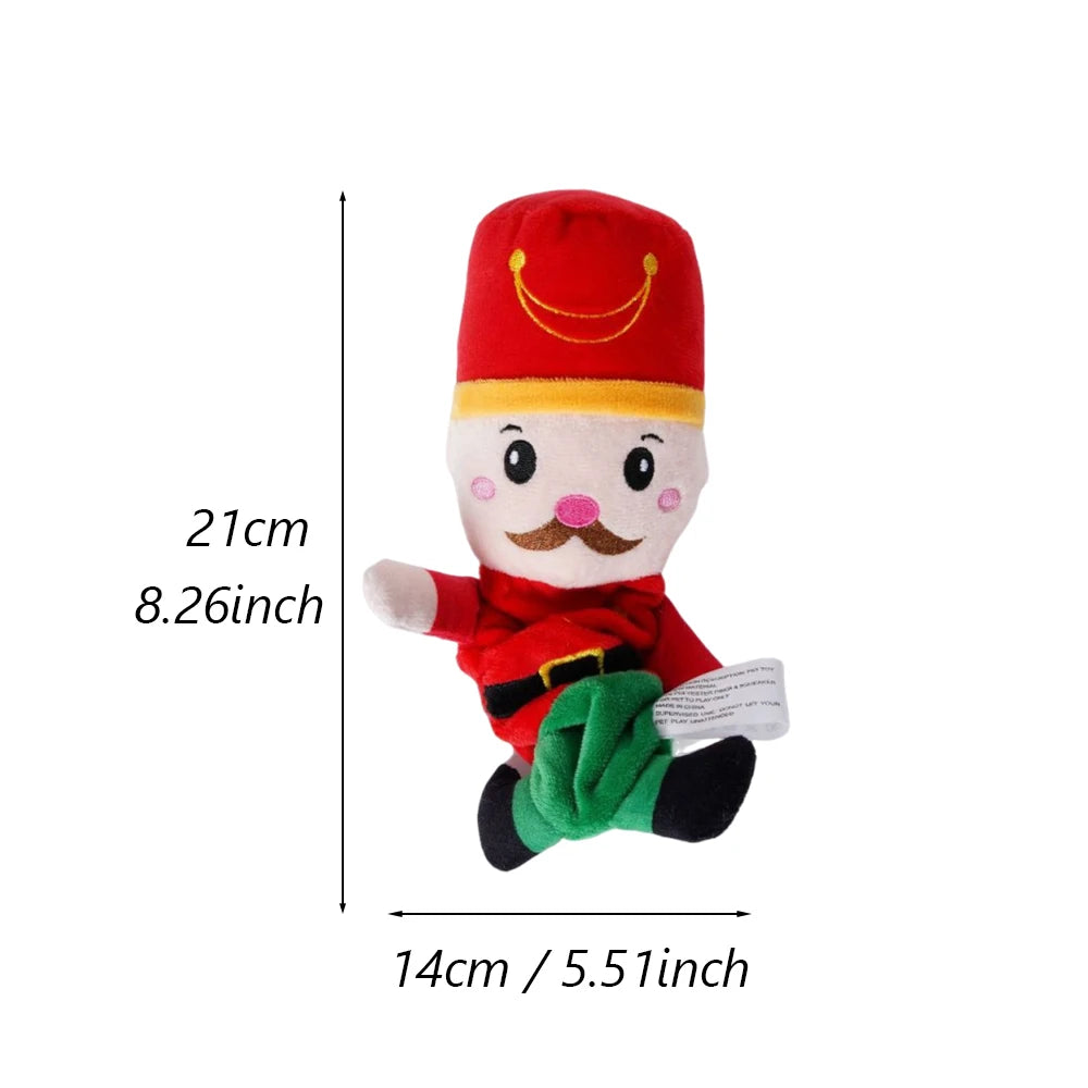 Christmas Plush Squeaky Dog Toy – Santa, Elf, Elk & Snowman