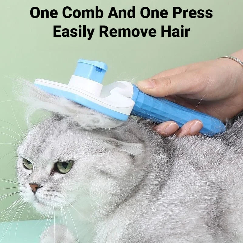 Self-Cleaning Slicker Brush for Dogs & Cats – Gray