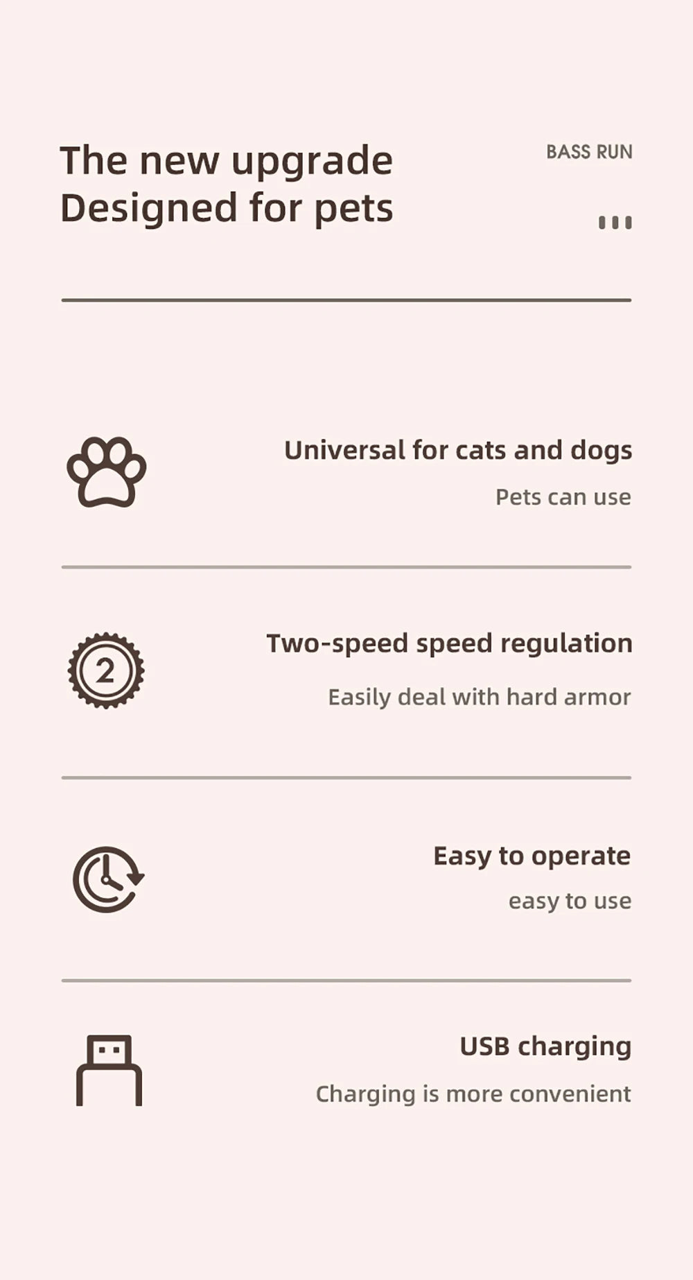 USB Rechargeable Dog Nail Grinder with LED Light