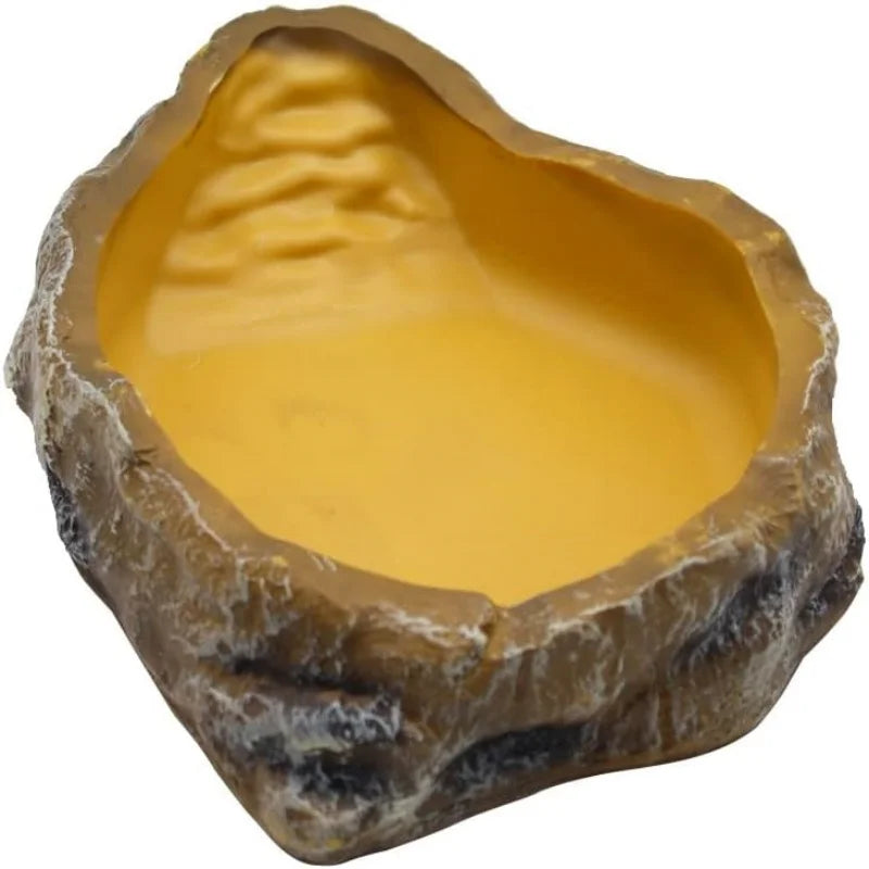 Rock-Style Resin Food & Water Bowl for Reptiles