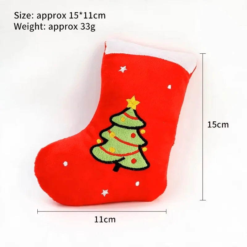 Christmas Stocking Plush Squeaky Dog Toy