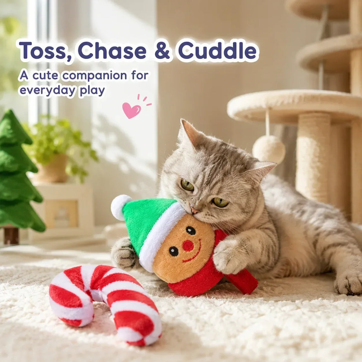 Christmas Catnip Plush Cat Toys – 2-Pack