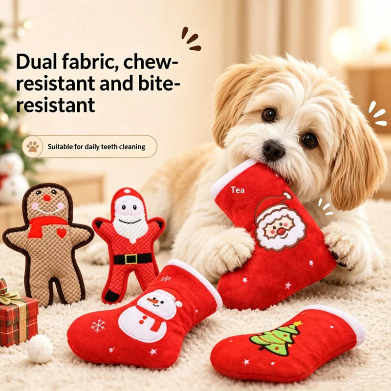 Christmas Stocking Plush Squeaky Dog Toy