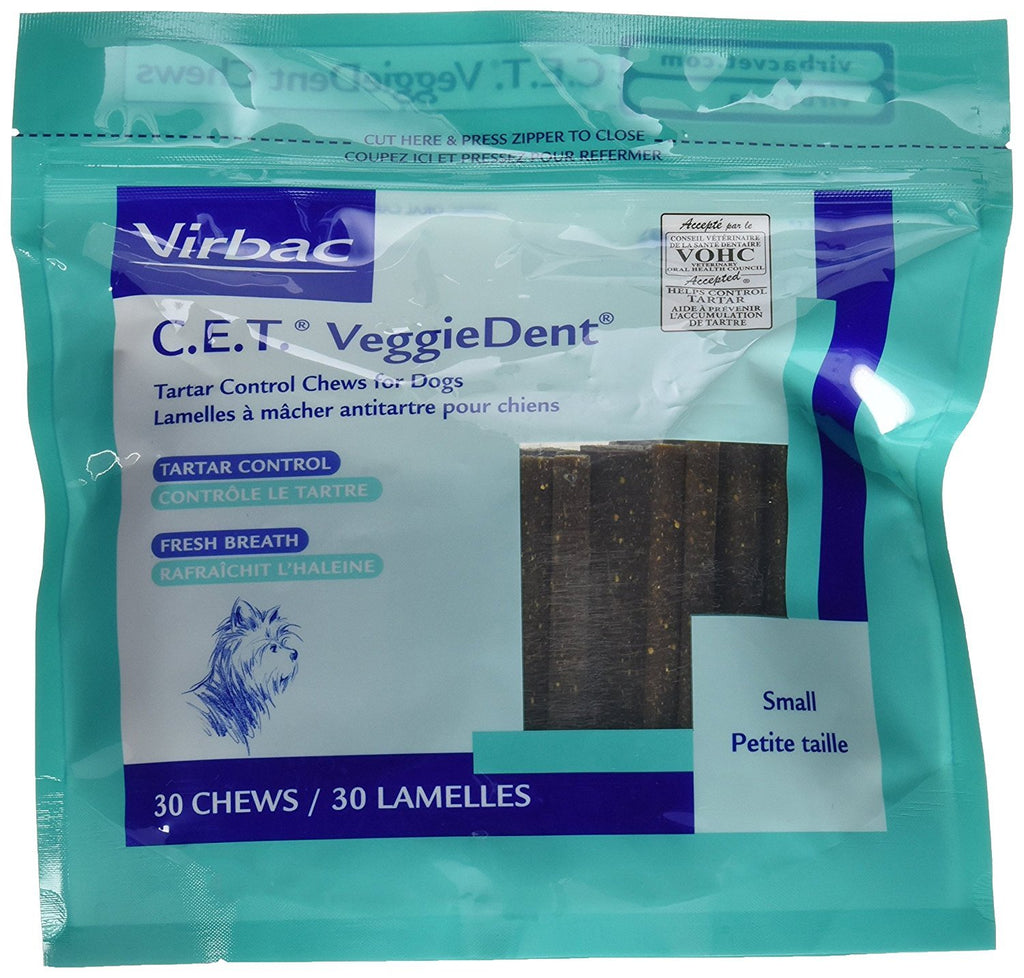 Virbac C.E.T. Veggiedent Dental Chews Small 30Count